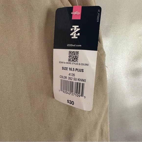 New Girls Size 16.5 Plus Izod Khaki Shorts Bermuda Chino School Uniform NWT - Picture 5 of 12